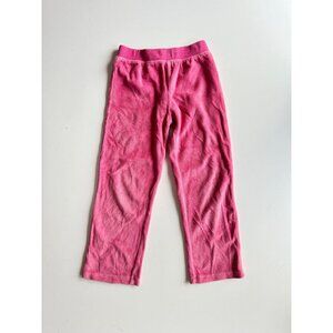 Girls' JUICY COUTURE Pink Velour Gold Logo Straight Leg Track Pants, Size 5